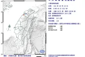 苗栗頭份08:43規模2.8極淺層地震　最大震度1級