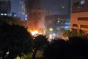 士林地院晚間驚傳火警　烈焰濃煙狂竄警消急灌救