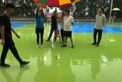 影/台中三藏盃軟網錦標賽遇雨暫停　神明前擲筊定名次