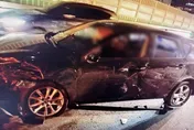 影/北市建國高架追撞車禍　肇事男毒駕警當場抓包