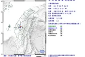 雲林古坑08:27規模3.3地震　最大震度4級