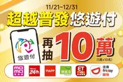 悠遊付推「超越普發」活動！消費滿額抽10萬元回饋金