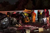 影/國1豐原段凌晨4車追撞1死9傷　33歲男載客送機斷頸亡