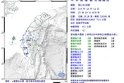 高雄甲仙深夜連3震！最大震度４級多縣市有感
