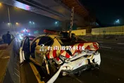 影/台南國道警方出事！處理事故到一半「巡邏車遭高速追撞」