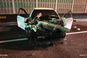影/高雄出事！國1「轎車追撞水泥預拌車」車毀女慘死