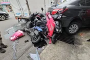 影/苗栗吊臂車衝慢車道！11車逃不掉　1行人受傷送醫