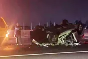 影/嘉義事故連環！國道「車變鐵球」　大林夜市「1人命危」
