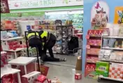 影/台中狂男猛砸康是美門市　遭逮哭喊：放我一條生路