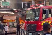 逢甲商圈驚傳火警！工人換瓦斯遭燒傷　店門火勢竄