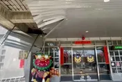 金湖警分局門口驚傳巨響　水泥塊砸破天花板幸無人傷