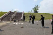 花蓮地院門口驚見爆裂物　防爆人員掃描檢測打開是報紙