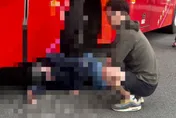 影/慎入！苗栗男遭遊覽車撞　卡輪下輾肚「胎痕印身」
