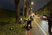 死神招手！板橋22歲男騎車疑壓到異物右衝　猛撞燈桿亡