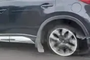 影/國道驚魂！苗栗休旅車「雙輪脫落」剩輪框狂飆　目擊者看傻