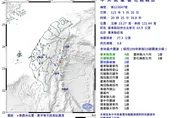 地牛翻身！台東近海20:25規模4.8極淺層地震　最大震度4級
