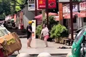 大媽戰鬥力爆表！湖南騎手與婦人爭執慘遭扒褲