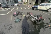 影/北市大安區騎機車擦撞車禍　騎士噴飛命危送醫搶救