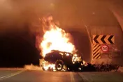 身分曝光！屏東空軍中士美濃隧道疑自撞火燒車死亡
