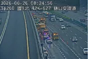 國1北上林口段9車連環車禍　8人受傷送醫