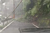 影/巴威颱風強襲！新竹電線桿被撂倒　內灣線鐵軌遭土石掩埋