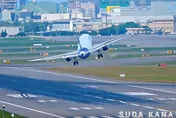 影/桃園機場颱風天暫停航班　攝影師分享飛機起降「驚悚瞬間」