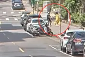 影/天母路邊當街持刀強盜搶包包　警3hrs速逮嫌犯