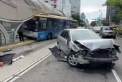 影/台中巨業客運公車車禍！撞進BRT科博館站釀5人受傷
