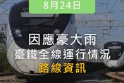 豪大雨狂襲！台鐵南迴、東部幹線對號列車停駛