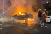 影/台南傳連環爆炸聲！油電車燒成火球...疑滑板車鋰電池惹禍