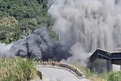 花蓮富里鄉明里大橋拆除　花防部工兵爆破舊橋墩畫面曝