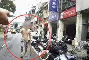 影/北市莽男情緒失控持刀棍逛大街　警火速逮人送辦