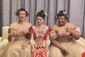 影/伴娘不夠、弟弟來湊！穿上禮服伴姊出嫁　婚禮嗨跳「科目三」