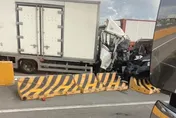 快訊/台61線竹南段重大車禍！貨車撞爛休旅車…車頭變形凹陷　傷亡人數不明