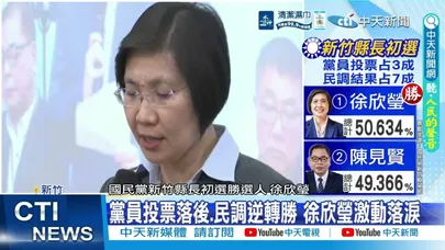【每日必看】徐欣瑩落淚! 險勝陳見賢1.3% 贏新竹縣長初選 20260328