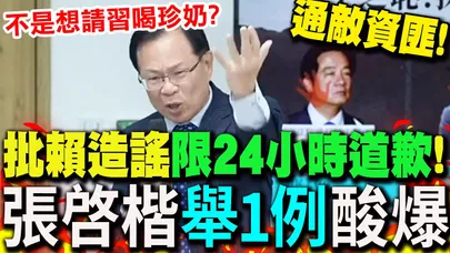 【全程字幕】賴清德稱藍白"擁抱習近平"...民眾黨怒喊告! 張啓楷"舉1例"反酸:"你不是想請習喝珍奶?"