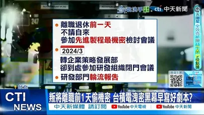 【每日必看】叛將離職前1天偷機密 台積電洩密黑幕早寫好劇本? 20251127