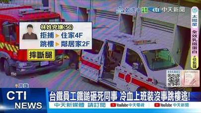 【每日必看】台鐵員工鐵鎚砸死同事 冷血上班裝沒事跳樓逃!  20251023