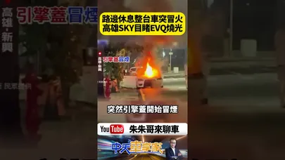 深夜轎車路邊休息竟燒成火球！高雄SKY哥哥目擊心愛的EVQ陷入火海連環爆炸｜@中天車享家CtiCar  #朱朱哥來聊車 #shorts