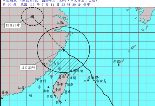 巴威暴風圈縮小本島脫離警戒範圍　氣象署：外圍環流仍影響