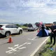 影/土城擺接堡路59歲女騎士遭砂石車輾過　臟器外露亡