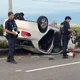 影/嘉義縣突見大翻車狀況！民眾驚呆了