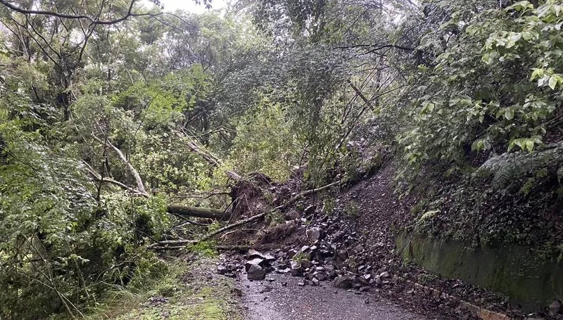 豪雨沖刷！雪霸大鹿林道東線又坍方落石　暫禁自行車進入