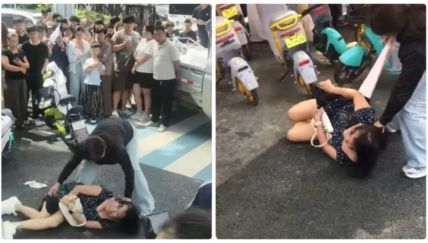 原配當街抓小三？河北婦遭當街暴打脫褲　女施暴者被捕