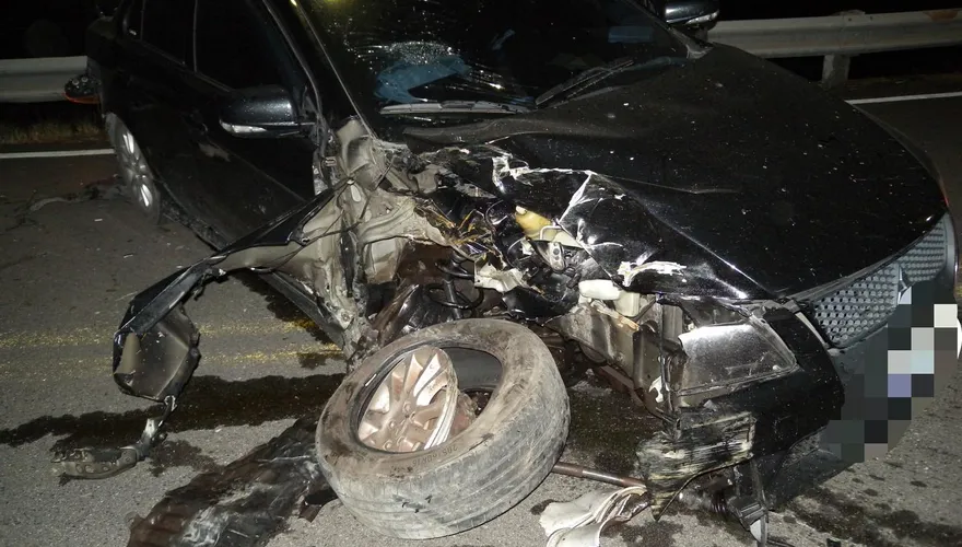 烤完肉準備換車？林口男子中秋醉駕衰到自己　車頭半毀頭腳撕裂傷