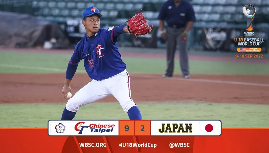 U18中華隊大勝日本！鄭俊瑋猛灌5打點、林盛恩5局好投　分組第一晉級