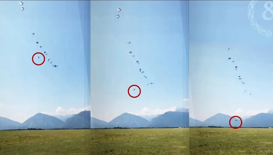 影／太驚險！垂直降落！美軍士兵跳傘突遇主傘故障　15秒自由落體