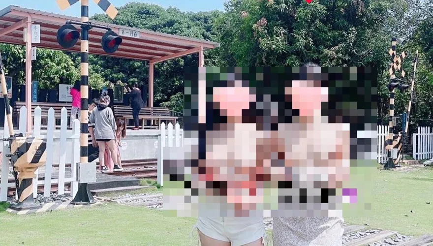 牛稠子車站公園裸打卡抓到了！把民眾當背景公然「露胸」　自拍動機4人竟這樣說…