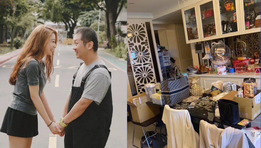 地震搖超兇！依依拉納豆躲桌底「3秒後吊燈砸下」碎片散滿地　超驚悚畫面曝