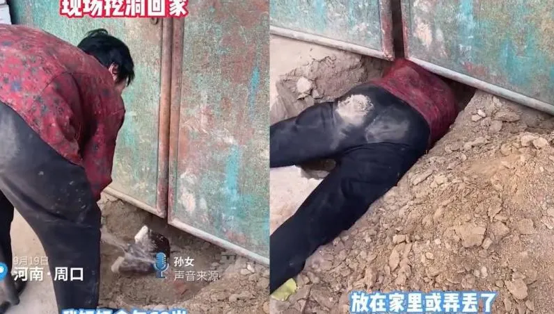 忘帶鑰匙怎麼辦！68歲嬤「鐵撬挖地道→趴地鑽回家」　網笑翻：洞還是別封了…